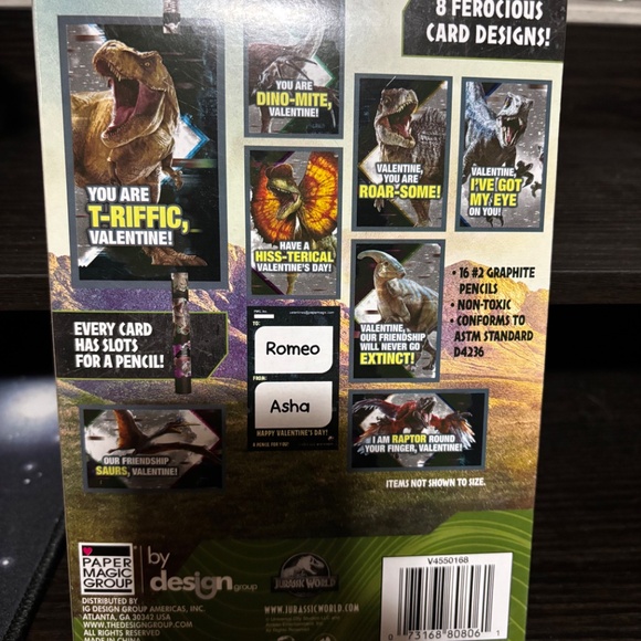 Jurassic park valentines and pencils - Picture 2 of 2